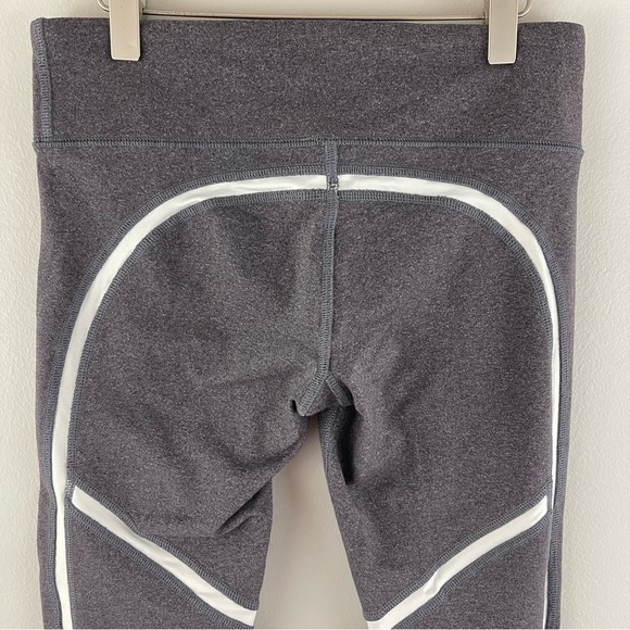 ALO Yoga Heathered Grey White Shimmer Panels Talia Athletic Performance Leggings - Picture 6 of 9
